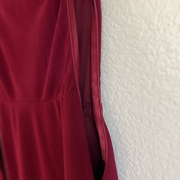 Wondrous Romance Burgundy One-Shoulder Mermaid Maxi Dress! - Picture 5 of 7